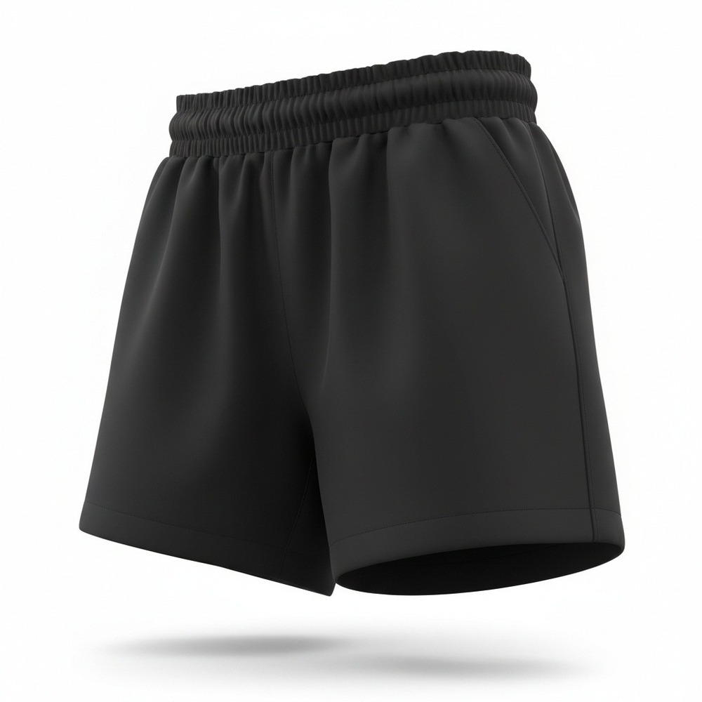 Mondetta Womens Black Performance Luxury Active Shorts Paperbag Waist Small